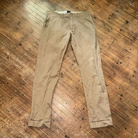 J Crew stretch tan preppy Chino 32x32 flat front slacks - Picture 1 of 3